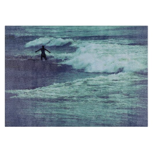 Man op Zee Waves Snijplank (Voorkant)