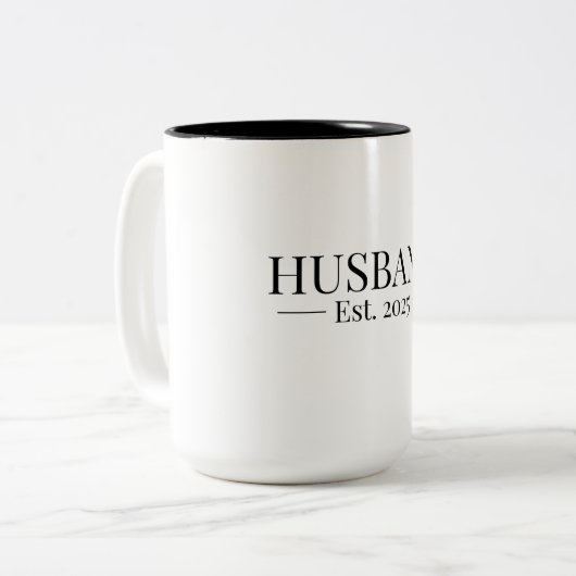 Man opgericht 2025 tweekleurige koffiemok (Voorkant links)