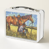 Man, paard en hond (Achterkant)