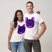 Man Paarse schattige kat T-shirt (Unisex)