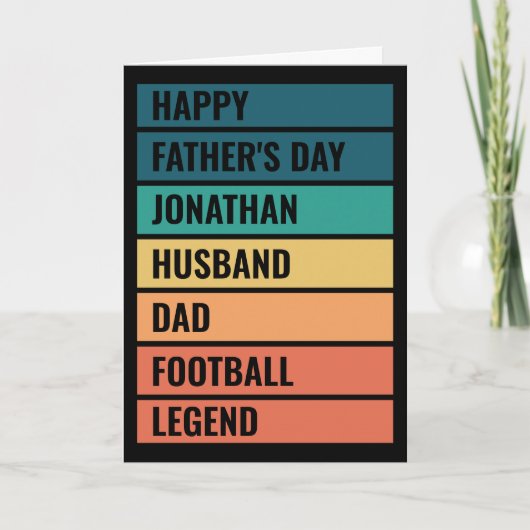 Man Papa Football Legend Retro Vaderdag Feestdagen Kaart (Voorkant)