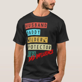 Man Papa Lasser Beschermer Held Slecht T-shirt