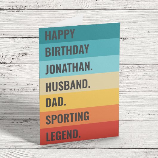 Man Papa Sporting Legend Fun Verjaardag Kaart