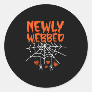 Man pas gehuwde halloween pasgehuwde bruid en ronde sticker