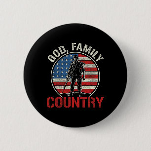 Man Patriottische Soldaat VS Vlag Leger Verenigde Ronde Button 5,7 Cm