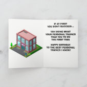 Man Personal Trainer Verjaardag Kaart (Binnen)