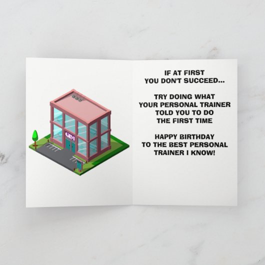 Man Personal Trainer Verjaardag Kaart (Binnen)