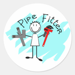 Man Pipet Fitter Ronde Sticker