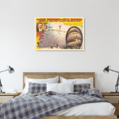 Man presteert op hangende kabel en spiraalvormige  canvas afdruk (Insitu (Slaapkamer))