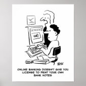 Man prints eigen bankbiljetten online cartoon (Voorkant)