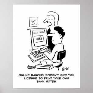 Man prints eigen bankbiljetten online cartoon