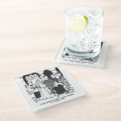 Man probeert Bride voor te stellen op een bruiloft Glazen Onderzetter (Schuin)