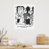 Man probeert Bride voor te stellen op een bruiloft Poster (Keuken)