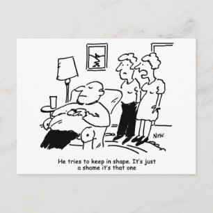 Man probeert fit te blijven. Grappig Briefkaart
