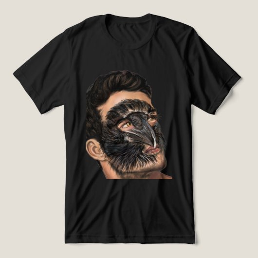 Man Raven Tri-Blend Shirt (Design voorkant)