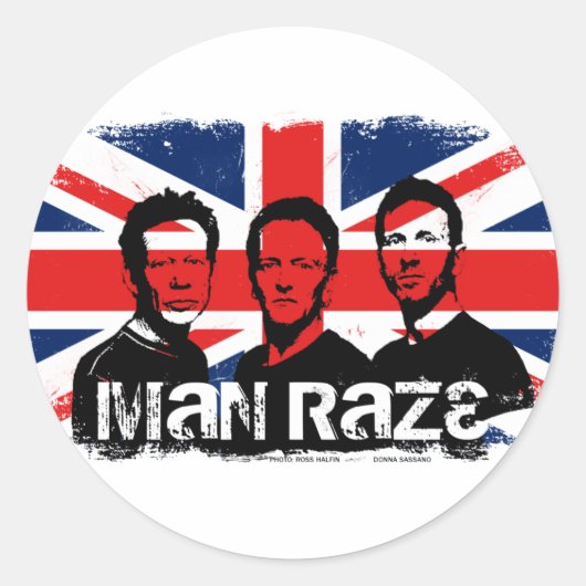 man raze union jack sticker (Voorkant)