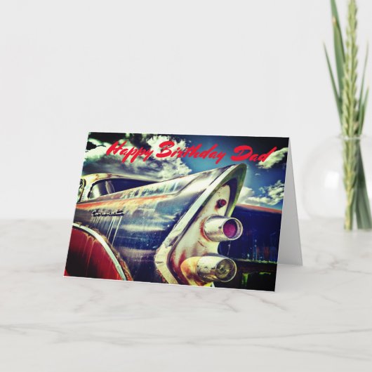 Man Relatief, Verjaardag. Vintage auto. Kaart (Voorkant)