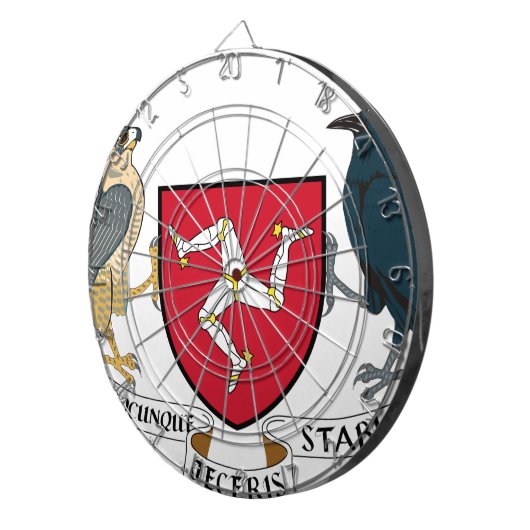 Man Republikeinse wapenlaag - Manx Emblem Dartbord (Voorkant Rechts)