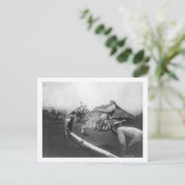 Man Riding Zebra — Afsluitingsfoto Briefkaart (Staand voorkant)