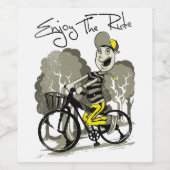Man rijden fiets illustratie wijn etiket (Enkel label)