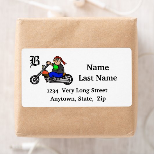 Man Rijden Motorfiets Adresetiketten Etiket (Insitu)