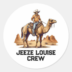 Man rijden op een kameel ronde sticker
