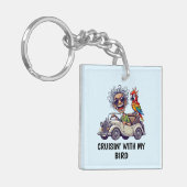 Man rijden sleutelhanger (Voorkant Links)