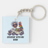 Man rijden sleutelhanger (Achterkant)