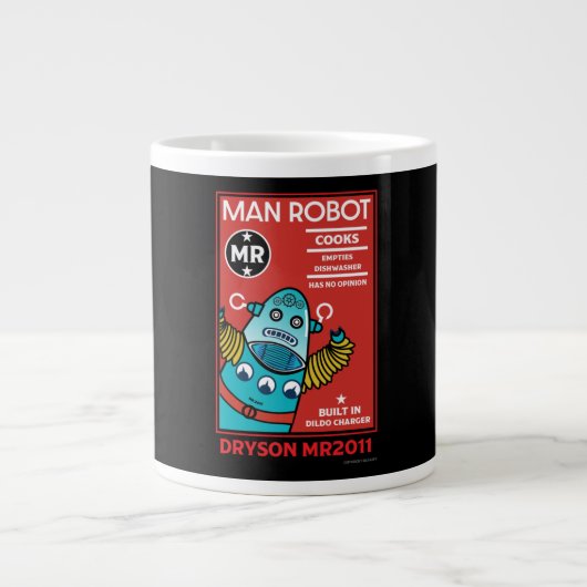 Man Robot Het perfecte Man Extra Grote Beker (Voorkant)
