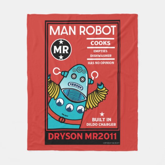 Man Robot Het perfecte Man Fleece Deken (Voorkant)