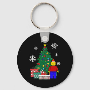 Man Rond De Kerstboom T Shirt Sleutelhanger