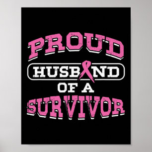 Man Roze Borstkanker Overlevende Awareness Mont Poster