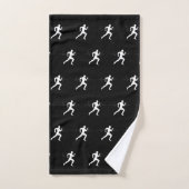 Man Runners Silhouette HeartBeat Line Zwart Handdoek (Handdoek)
