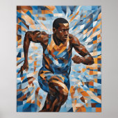 Man Running Track in Mozaïek Tegels Digitale Downl Poster (Voorkant)