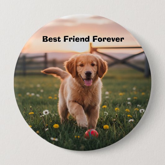 Man’s Best Friend Pin Ronde Button 4,0 Cm (Voorkant)