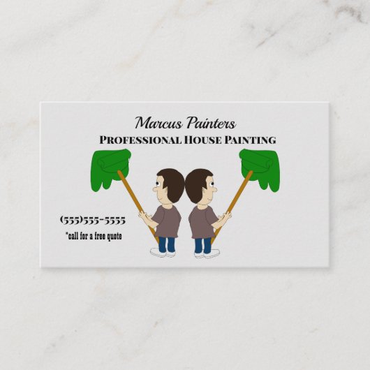 Man Schilderen Wandafdruk Professionele verf Visitekaartje (Voorkant)