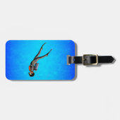 Man SCUBA-duiken Bagagelabel (Voorkant horizontaal)