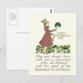 Man Shamrock Shillelagh Briefkaart (Voorkant / Achterkant)