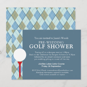 Man shower Golfdag pre-bruiloft evenement Kaart