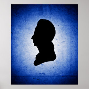 "Man Silhouette on Blue" poster/print Poster