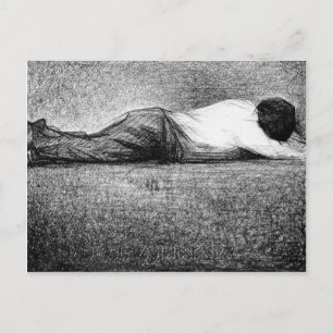 Man slapen door Georges Seurat Briefkaart
