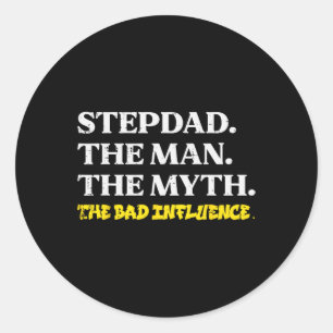 Man Slechte Invloed Grappig Stap Papa Vaders Dag Ronde Sticker