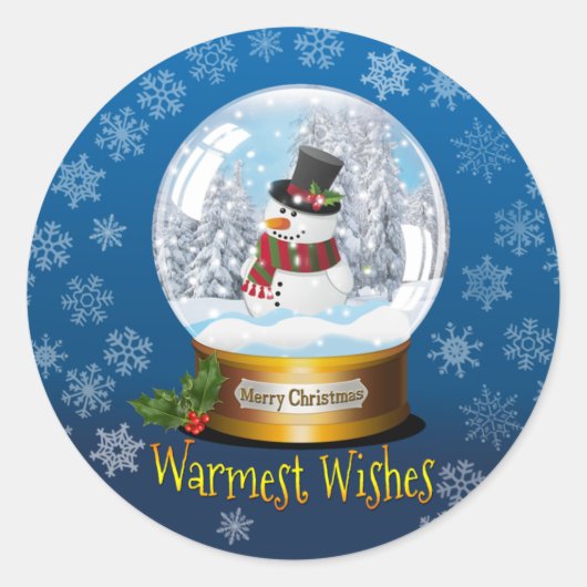 Man sneeuw in een sneeuwkraker-ronde ronde sticker (Voorkant)