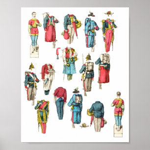 man soldaat minipapieren pop-upset poster