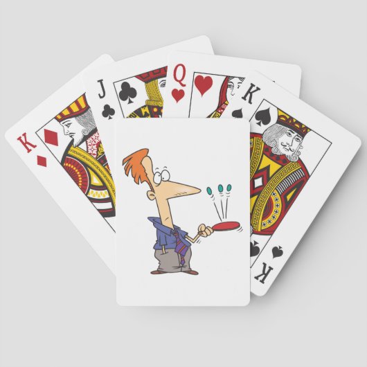 Man springt op een bat pokerkaarten (Achterkant)