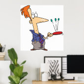 Man springt op een bat poster (Thuiskantoor)