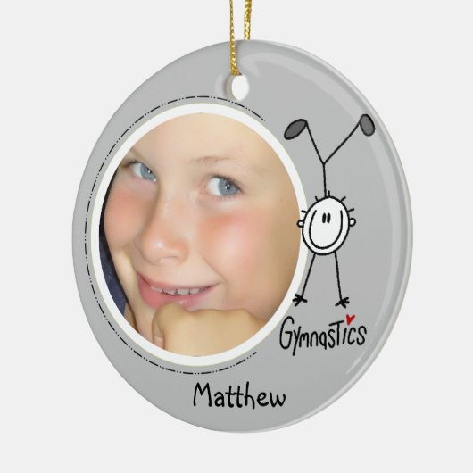 Man Stick Figuur Gymnastics Ornament (Links)