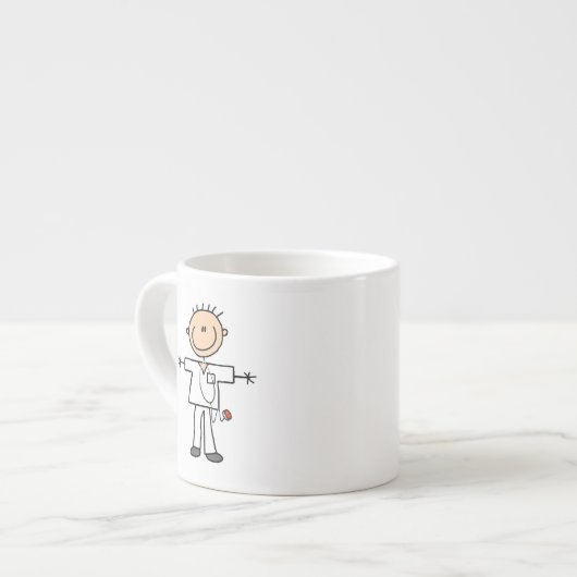 Man Stick Figuur verpleegster Espresso Kop (Voorkant links)