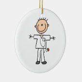 Man Stick Figuur verpleegster Keramisch Ornament (Rechts)