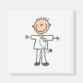 Man Stick Figuur verpleegster Magneet (Voorkant)